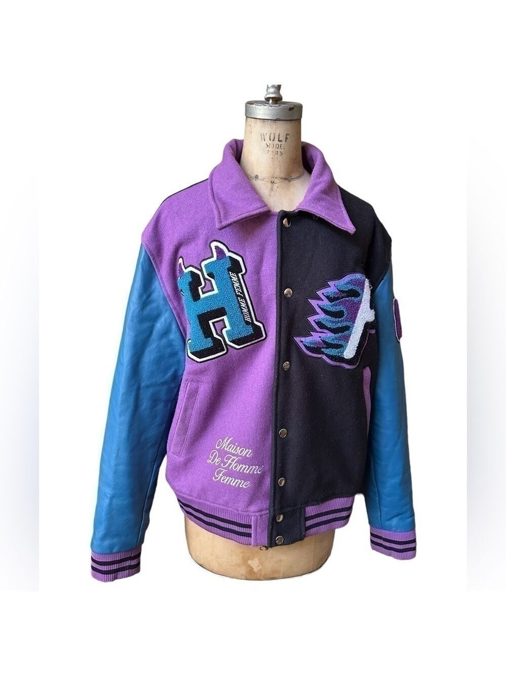 Homme + Femme letterman jacket- world champs size M runs a size larger - Picture 2 of 11
